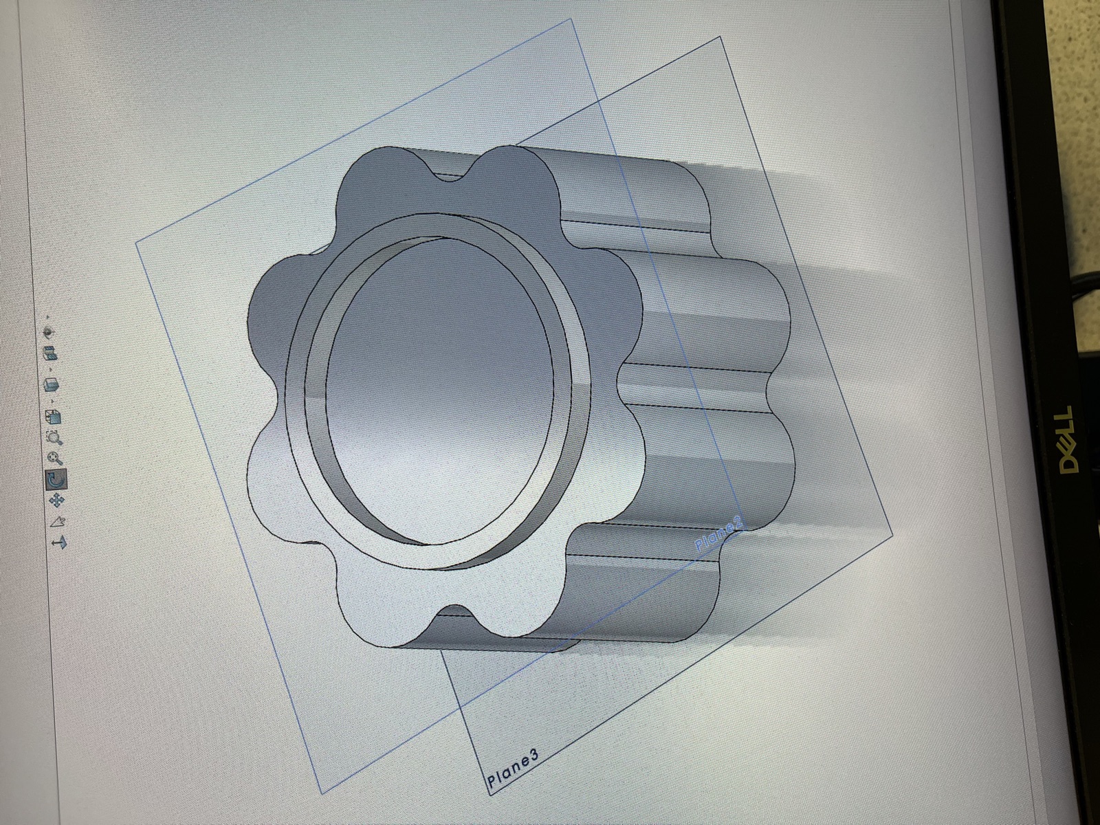 3D CAD model of a gear-shaped knob component for the exhibit